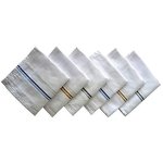 SPIN CART Cotton Handkerchief For Men, Soft Hanky Kerchief Set - Pack of 6 (White Stripe) - Image 1