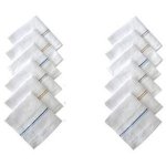 SPIN CART Selected Hanky 100% Cotton Men's Handkerchief- Pack Of 12- White Strip XL - Image 1