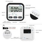 SPIN CART Digital Visual Timer 24-Hours Magnetic Clock Stopwatch With Large LCD Screen Big Digits, Loud Alarm. Back Stand Hanging Hole For Cooking Compact Table Watch Chef Cooking Timer (Multi Colour) - Image 5