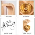 SPIN CART C-Shape Wooden Door Chime Bell, Brass Bowl with Natural Wood Mount, Decorative Welcome Bell for Shop, Office, Cafe, Front Door - Image 6