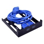 SPIN CART USB 3.0 Front Panel Hub 2 Port Expansion Bay 20 Pin to USB3.0 60cm Bracket Adapter Cable for PC Desktop 2.5" Floppy Bay - Image 1