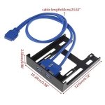 SPIN CART USB 3.0 Front Panel Hub 2 Port Expansion Bay 20 Pin to USB3.0 60cm Bracket Adapter Cable for PC Desktop 2.5" Floppy Bay - Image 4