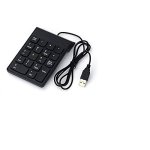 SPIN CART USB Numeric Keypad Portable Slim Mini Number Pad for Laptop Desktop Computer PC, Full Size 18 Key, Big Print Letters - Black - Image 2