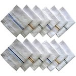 SPIN CART Selected Hanky 100% Cotton Men's Handkerchief- Pack Of 12- White Strip XL - Image 3