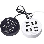 SPIN CART USB 2.0 8 Port Hub, High Speed Multi Splitter Extension with LED Light for Laptop PC Computer Tablet Mobile Pen Drive (Black and White) - Image 2