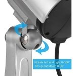 SPIN CART Dummy CCTV Security Camera, Indoor Outdoor Surveillance Camera with LED Flash, Silver - Image 4
