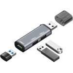 SPIN CART 3 Port USB 3.0 HUB Splitter, USB Extender Multi Port Adapter, 1 Port USB 3.0/2 Port USB 2.0 for PC, Laptop, Card Reader Flash Drive - Image 1