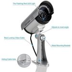 SPIN CART Dummy CCTV Security Camera, Indoor Outdoor Surveillance Camera with LED Flash, Silver - Image 5