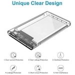 SPIN CART USB Type C 3.1 to 2.5 Inch Sata External Hard Drive Enclosure HDD/SSD, Transparent Hard Disk Box Compatible for Mac OS Windows Linux - Image 3