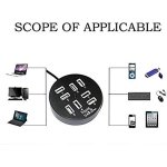 SPIN CART USB 2.0 8 Port Hub, High Speed Multi Splitter Extension with LED Light for Laptop PC Computer Tablet Mobile Pen Drive (Black and White) - Image 3