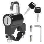 SPIN CART Universal Motorcycle Helmet Lock, Black Metal, Anti-Theft and Tamper-Proof Security Lock with 2 Keys, Multifunctional Waterproof Hanging Storage Hook for Two Wheelers. - Image 1
