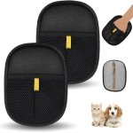 SPIN CART 2 Pcs Pet Hair Remover Electrostatic Reusable Magic Glove, Black Dual-Sided Design with Static Technology, Washable Reusable Cleaning Tool for Cats, Dogs, Furniture, Carpets (2 Pcs Set) - Image 1