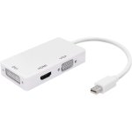 SPIN CART Mini DisplayPort to HDMI DVI VGA Cable, 3 in 1 Mini DP (Thunderbolt Port Compatible) to HDMI DVI VGA TV AV HDTV Adapter Converter - Image 1