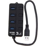 SPIN CART 4 Port USB Hub 3.0 Superspeed Data Transfer with Individual On/Off Switches and LEDs 1.2 m USB Cable and Any Other USB Devices Black - Image 3