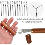 SPIN CART Sewing Needles Set, 30 Pieces, Stainless Steel, Self-Threading Large Eye, 6 Sizes 4.2-6.7 cm, with Wooden Storage Case - Image 6