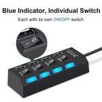 SPIN CART 4 Port USB Hub 2.0 with Individual Switchs and LED Indicators Multi Adapter - Image 6