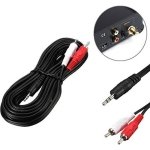 SPIN CART 3.5mm to RCA Cable, 2RCA Male to 3.5mm Male Stereo Y Splitter Audio Cable Compatible with Phones, Laptop, HDTV, Speaker, Home Theater (1.5m) - Image 2