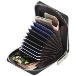 SPIN CART Credit Debit Card Wallet, High Qualiy Zipper Card Case Holder for Men Women, with RIFD Blocking 10 Slot Compact Size (Brown) - Image 4