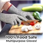 SPIN CART Cut Resistant Safety Gloves, High Performance Mandolin Glove, Machine Washable, Level 5 Protection, Food Grade Kitchen Gloves with Elastic Cuff, Durable and Flexible - Image 7