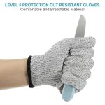 SPIN CART Cut Resistant Safety Gloves, High Performance Mandolin Glove, Machine Washable, Level 5 Protection, Food Grade Kitchen Gloves with Elastic Cuff, Durable and Flexible - Image 4
