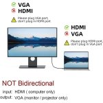 SPIN CART HDMI to VGA Cable Adapter, Compatible for Computer, Desktop, Laptop, PC, Monitor, Projector, HDTV (NOT Bidirectional) 1.8m(Black) - Image 5