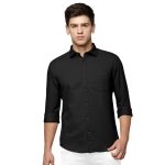 SPIN CART Men's Cotton Shirt, Regular Fit Full Sleeve with Pocket Casual Formal Shirt (Large, Black) - Image 4