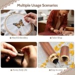 SPIN CART Sewing Needles Set, 30 Pieces, Stainless Steel, Self-Threading Large Eye, 6 Sizes 4.2-6.7 cm, with Wooden Storage Case - Image 2