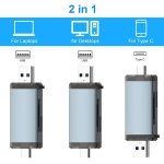 SPIN CART All in 1 USB 3.0 Type C Micro USB OTG Function, Memory Card Reader Adapter for TF, SD, Micro SD, SDXC, SDHC, MMC, RS-MMC, UHS-I for Smartphone Laptop Camera - Image 5