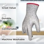 SPIN CART Cut Resistant Safety Gloves, High Performance Mandolin Glove, Machine Washable, Level 5 Protection, Food Grade Kitchen Gloves with Elastic Cuff, Durable and Flexible - Image 6