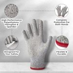 SPIN CART Cut Resistant Safety Gloves, High Performance Mandolin Glove, Machine Washable, Level 5 Protection, Food Grade Kitchen Gloves with Elastic Cuff, Durable and Flexible - Image 3