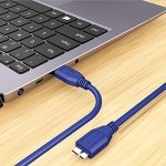 SPIN CART USB 3.0 Hard Disk Cable, Type A to Micro B Cable Compatible for WD Western Digital My Passport and Elements Hard Drives (1 Meter, Blue) - Image 3