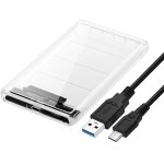 SPIN CART USB Type C 3.1 to 2.5 Inch Sata External Hard Drive Enclosure HDD/SSD, Transparent Hard Disk Box Compatible for Mac OS Windows Linux - Image 1