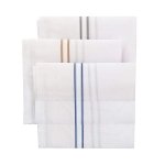 SPIN CART Cotton Handkerchief For Men, Soft Hanky Kerchief Set - Pack of 6 (White Stripe) - Image 3