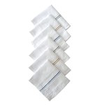 SPIN CART Cotton Handkerchief For Men, Soft Hanky Kerchief Set - Pack of 6 (White Stripe) - Image 4