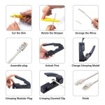 SPIN CART RJ45 Crimp Tool Kit, Ethernet Pass Through Crimper, Network Cat5 Cat6 Cat7 Crimping Tool Repair Kit - Image 4