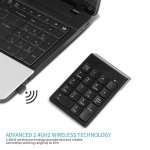 spincart Numeric 2.4G Wireless Keyboard with 18 Keys Number Pad Financial Accounting Keypad with USB Receiver - Image 4