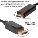 SPIN CART Displayport to HDMI Cable; DP Display Port to HDMI Converter Adapter Gold-Plated Cord Compatible for Lenovo; Dell; HP; ASUS; 6 Feet (1.8) - Image 3