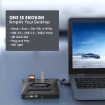SPIN CART USB 3.0 & Type C External DVD Writer, CD/DVD ROM +/-RW CD Burner,Portable DVD Drive Player with SD Card Reader USB 3.0 USB C Hub for Laptop Mac Desktop PC - Image 2