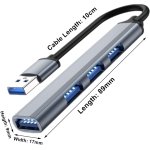 SPIN CART USB 3.0 4 Port Multi USB Hub, Slim High Speed Extension Splitter Box for Laptop Computer PC Pendrive Keyboard Mouse(1 Port USB3.0 & 3 Port USB 2.0) - Image 3