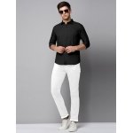 SPIN CART Men's Cotton Shirt, Regular Fit Full Sleeve with Pocket Casual Formal Shirt (Large, Black) - Image 2