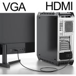 SPIN CART HDMI to VGA Cable Adapter, Compatible for Computer, Desktop, Laptop, PC, Monitor, Projector, HDTV (NOT Bidirectional) 1.8m(Black) - Image 4