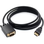 SPIN CART HDMI to VGA Cable Adapter, Compatible for Computer, Desktop, Laptop, PC, Monitor, Projector, HDTV (NOT Bidirectional) 1.8m(Black) - Image 1