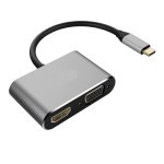 SPIN CART USB C to HDMI 4K VGA Adapter, USB 3.1 Type C USB-C to VGA HDMI Video Converters Adaptor Compatible with MacBook Pro/Air, iPad Pro, Surface - Image 1
