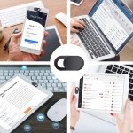 SPIN CART Webcam Cover, Ultra Thin Slide Camera Blocker for Laptop Tablet Smart Phone Black Pack of 3 - Image 5