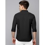SPIN CART Men's Cotton Shirt, Regular Fit Full Sleeve with Pocket Casual Formal Shirt (Large, Black) - Image 3