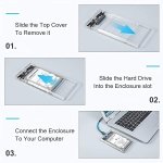 SPIN CART USB Type C 3.1 to 2.5 Inch Sata External Hard Drive Enclosure HDD/SSD, Transparent Hard Disk Box Compatible for Mac OS Windows Linux - Image 5
