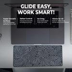 SPIN CART Large Gaming Mouse pad, Long XXL Extended Desk Table Mat Mousepad for Laptop PC Computer (White Line) - Image 2