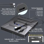 SPIN CART USB 3.0 & Type C External DVD Writer, CD/DVD ROM +/-RW CD Burner,Portable DVD Drive Player with SD Card Reader USB 3.0 USB C Hub for Laptop Mac Desktop PC - Image 4