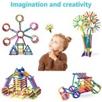 SPIN CART Assembly Building Toy Blocks Bars Puzzle Different Shape Educational Construction Engineering Set 3D Puzzle for Boys & Girls (Stick Block) - Image 5