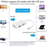 SPIN CART Mini DisplayPort to HDMI DVI VGA Cable, 3 in 1 Mini DP (Thunderbolt Port Compatible) to HDMI DVI VGA TV AV HDTV Adapter Converter - Image 3